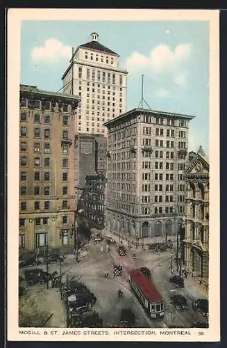 AK Montreal, McGill & St. James Streets Intersection, Strassenbahn