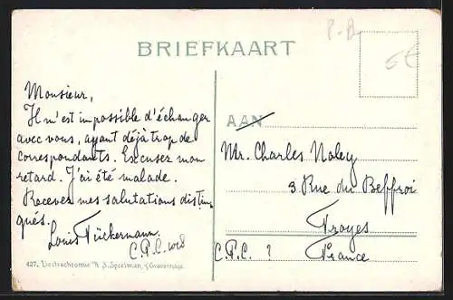 AK s'Gravenhage, Wittebrug, Strassenbahn