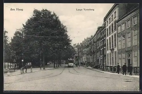 AK Den Haag, Lange Vyverberg, Strassenbahn