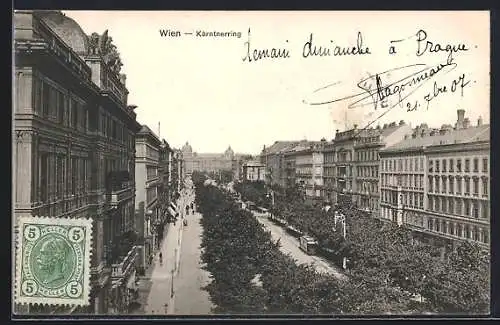 AK Wien, Strassenbahn am Kärntnerring