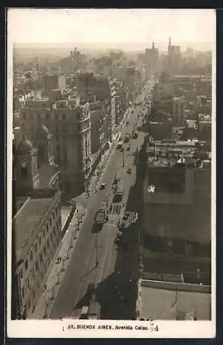 AK Buenos Aires, Avenida Cailao, Strassenbahn