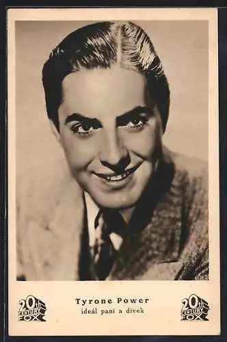 AK Schauspieler Tyrone Power lächelt