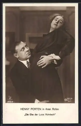 AK Die Ehe der Luise Rohrbach, Filmszene mit Henny Porten in ihrer Rolle