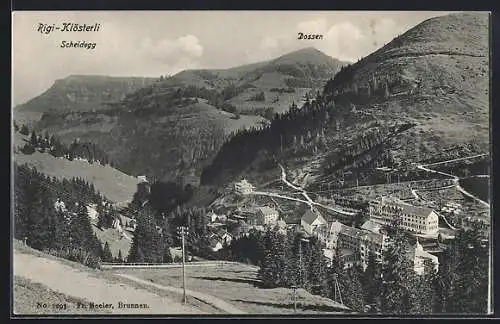 AK Rigi-Klösterli, Teilansicht mit Scheidegg und Dossen