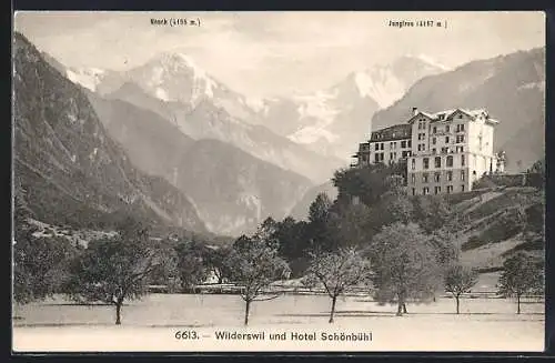 AK Wilderswil, Ortspartie mit Hotel Schönbühl und Jungfrau