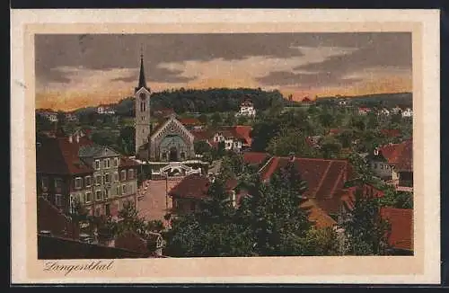 AK Langenthal, Ortsansicht mit der Kirche