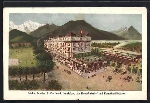 AK Interlaken, Hotel & Pension St. Gotthard am Hauptbahnhof und Dampfschiffstation