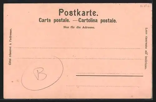 Lithographie Rorschach, Hafenpartie mit dem Hotel Hirschen in der Sonne