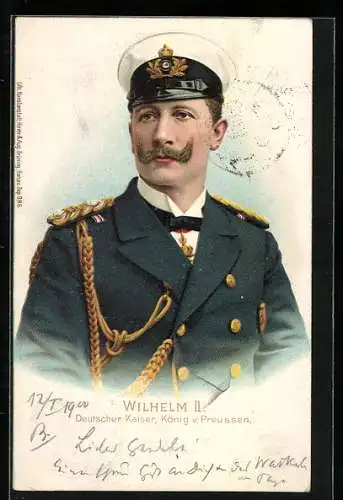 AK Kaiser Wilhelm II. in Uniform im Portrait