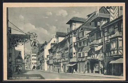 AK Lindau /Bodensee, Hauptstrasse mit Gasthaus zum Sünfzen