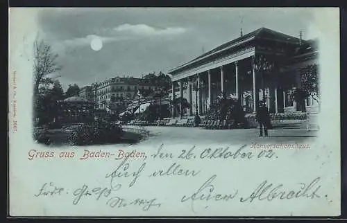 Mondschein-AK Baden-Baden, Konversationshaus