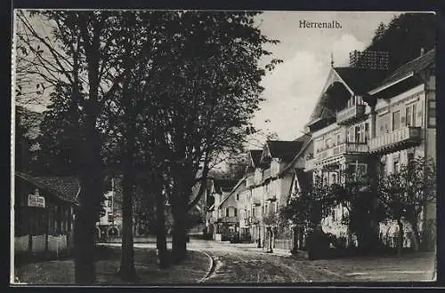 AK Herrenalb, Strassenpartie am Hotel zur Sonne