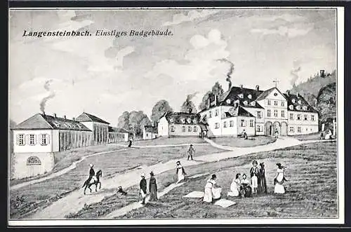 Künstler-AK Langensteinbach, Einstiges Badgebäude