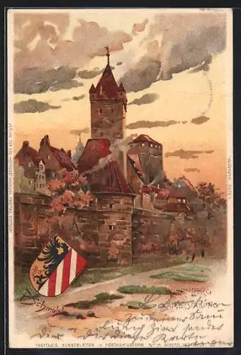 Künstler-AK Nürnberg, Kaiserstallung, Wappen