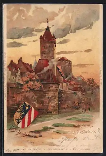 Künstler-AK P.Schmohl: Nürnberg, Kaiserstallung, Wappen