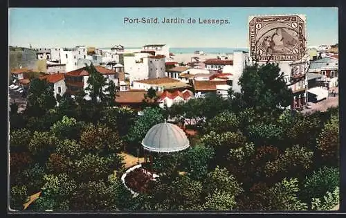 AK Port-Said, Jardin de Lesseps