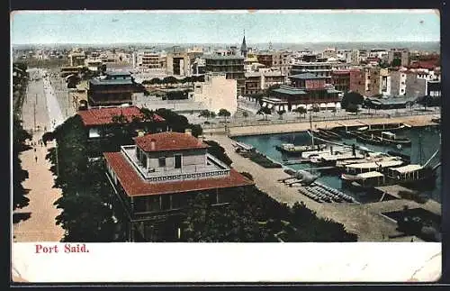 AK Port Said, Ortsansicht mit Hafen