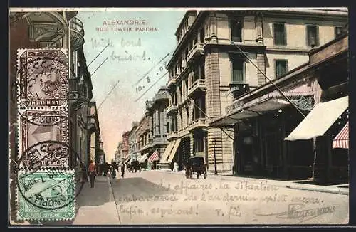 AK Alexandrie, Rue Tewfik Pascha