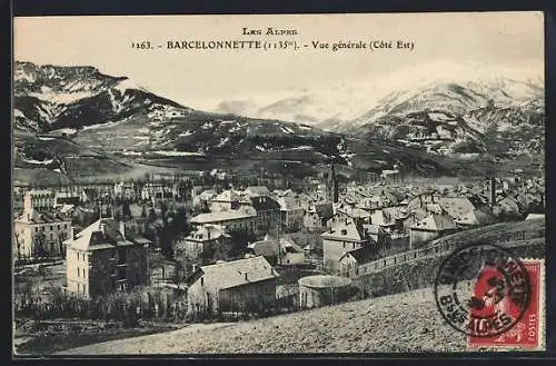 AK Barcelonnette, Vue generale, Cote Est