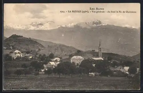 AK La Breole, Vue generale, Au fond le Pic de Chabrieres