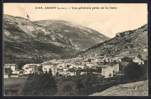 AK Annot /B.-A., Vue generale prise de la Gare