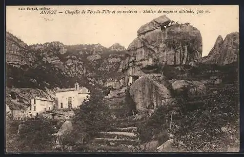 AK Annot, Chapelle de Vers-la-Ville et ses environs