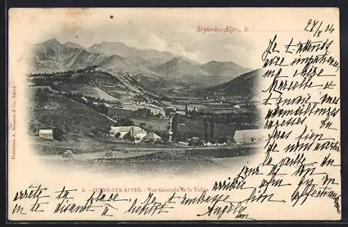 AK Seyne-les-Alpes, Vue generale de la Vallee