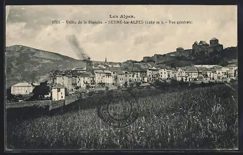 AK Seyne-les-Alpes, Vue generale, Vallee de la Blanche