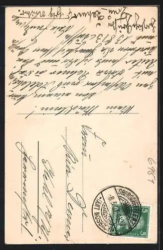 AK Oberschefflenz, Kriegerdenkmal und Kirche