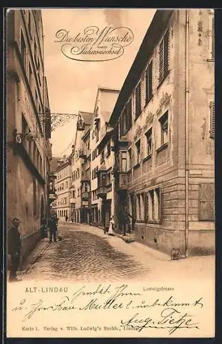 AK Alt-Lindau, Blick in die Ludwigstrasse