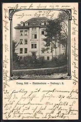 AK Freiburg i. B., Evang. Stift-Mädchenheim