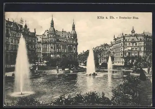 AK Köln-Neustadt, Springbrunnen am Deutschen Ring