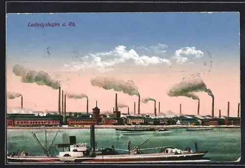 AK Ludwigshafen a. Rh., Blick aufs Industriegebiet