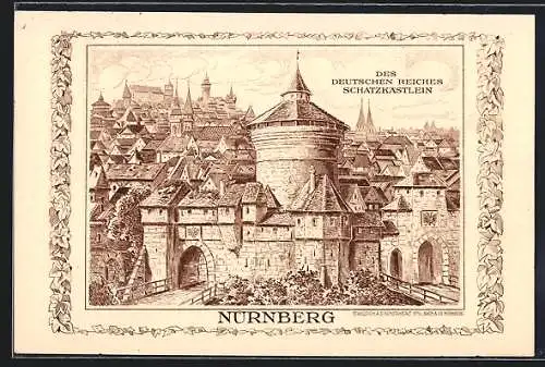 AK Nürnberg, Teilansicht mit Schloss