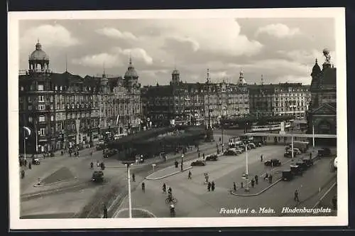 AK Frankfurt a. Main, Hindenburgplatz aus der Vogelschau