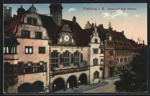 AK Freiburg i. B., Neues und Altes Rathaus