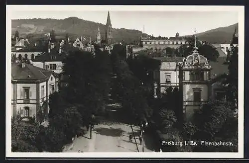 AK Freiburg i. Br., Eisenbahnstrasse