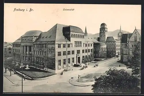 AK Freiburg i. Br., Strassenpartie und Universität