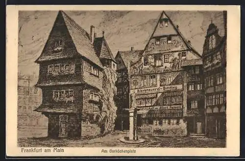 Künstler-AK Alt-Frankfurt, Restaurant zur altdeutschen Bierstube, Garküchenplatz 11-13