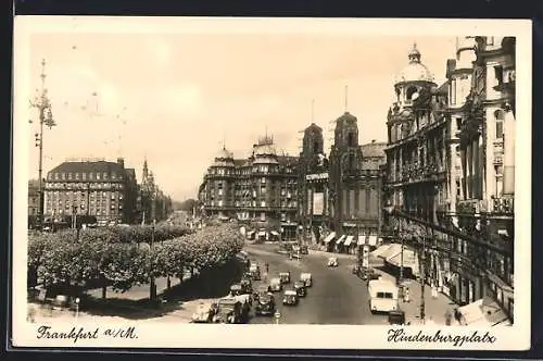 AK Frankfurt a. M., Hindenburgplatz aus der Vogelschau