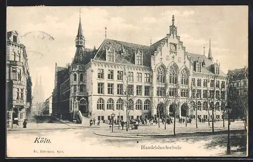 AK Köln-Neustadt, Die Handelshochschule im Winter