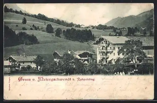 AK Meiergschwendt b. Ruhpolding, Ortsansicht aus der Vogelschau