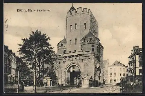 AK Köln a. Rh., Strasse am Severinstor