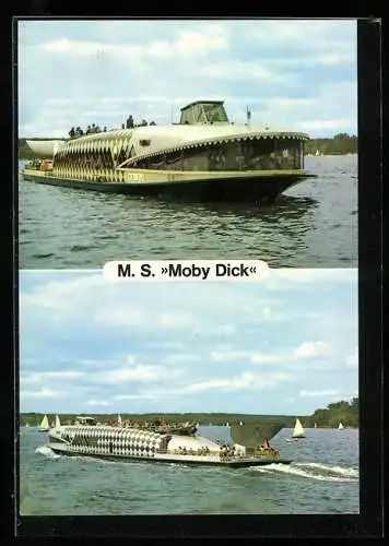 AK Berlin, Binnenschiff MS Moby Dick in Fahrt