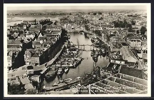 AK Dordrecht, Panorama vanaf Groote kerktoren op Nieuwe Haven en Knolhaven