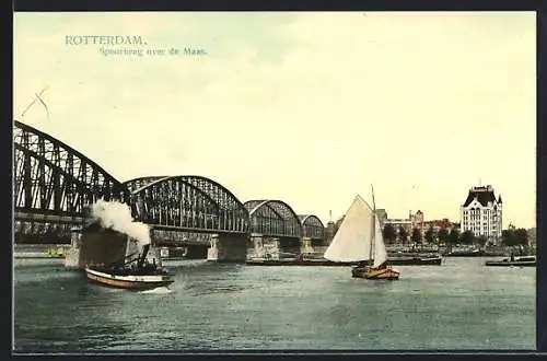 AK Rotterdam, Spoorbrug over de Maas