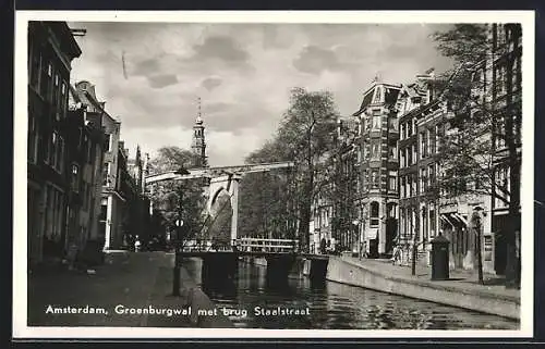 AK Amsterdam, Groenburgwal met brug Staalstraat