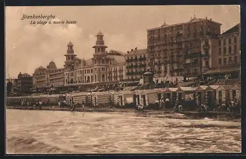 AK Blankenberghe, La plage à marée haute