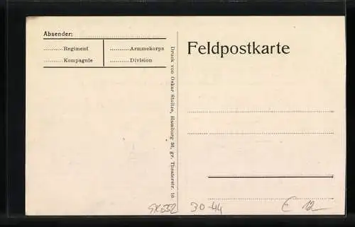 AK Soldaten bei der Marmeladen-Parade, mit Liedtext