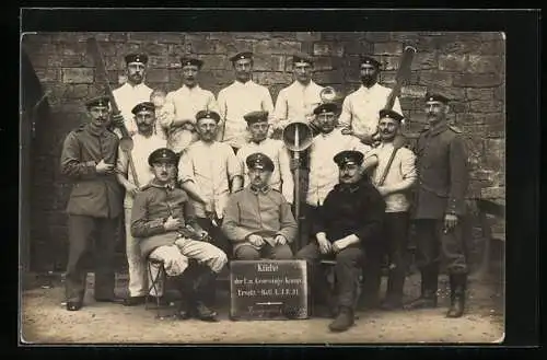 Foto-AK Küche der I. und Genesungs-Komp., Ersatz-Batl. L. J. R. 81